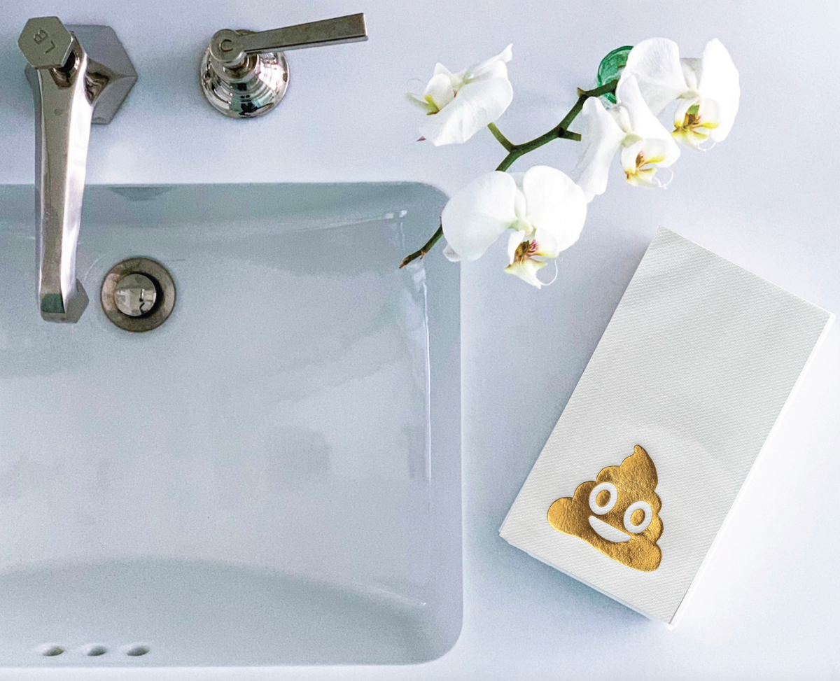 Cloth-Like Disposable Guest Towels USE ME Gold Hand Towels & Holders