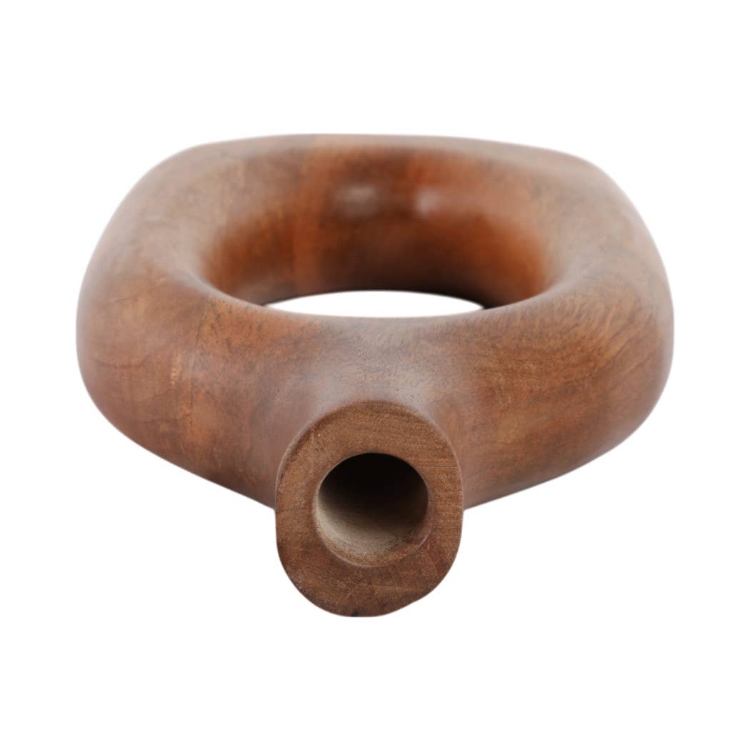 Tall Brown Wood Oval Open Cut-Out