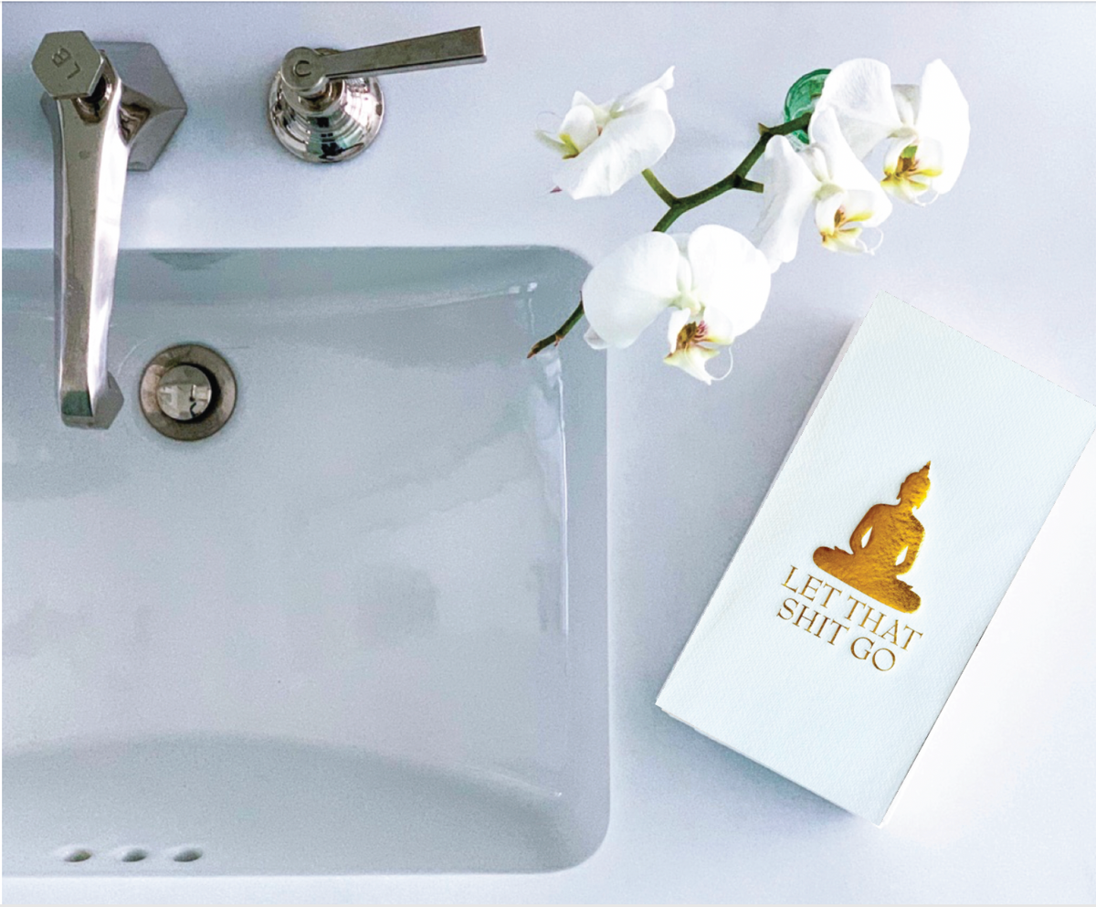 Cloth-Like Disposable Guest Towels USE ME Gold Hand Towels & Holders