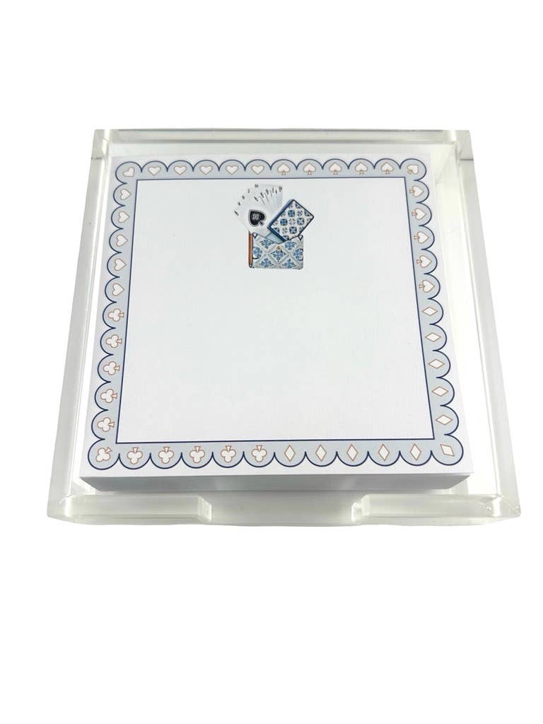 Notepad in Acrylic Holder, Card Game