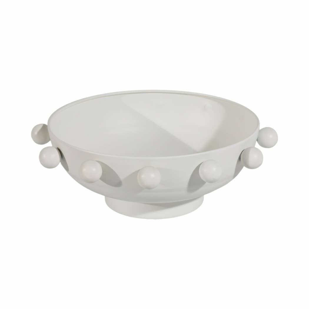 Decorative Bowl - White Iron Hobnail