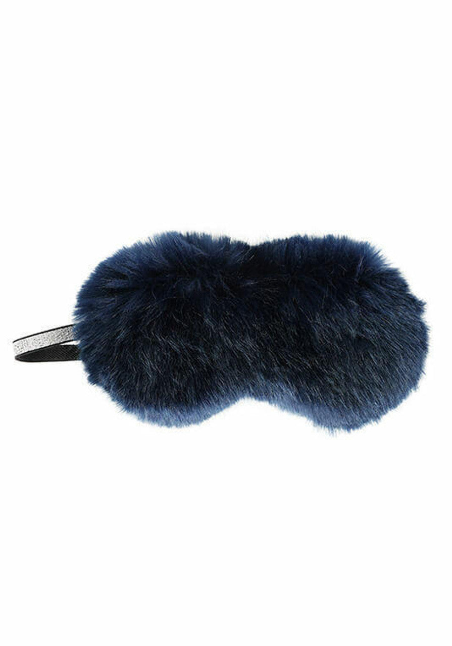 Faux Fur Sparkle Eye Mask Steel Blue Accessories