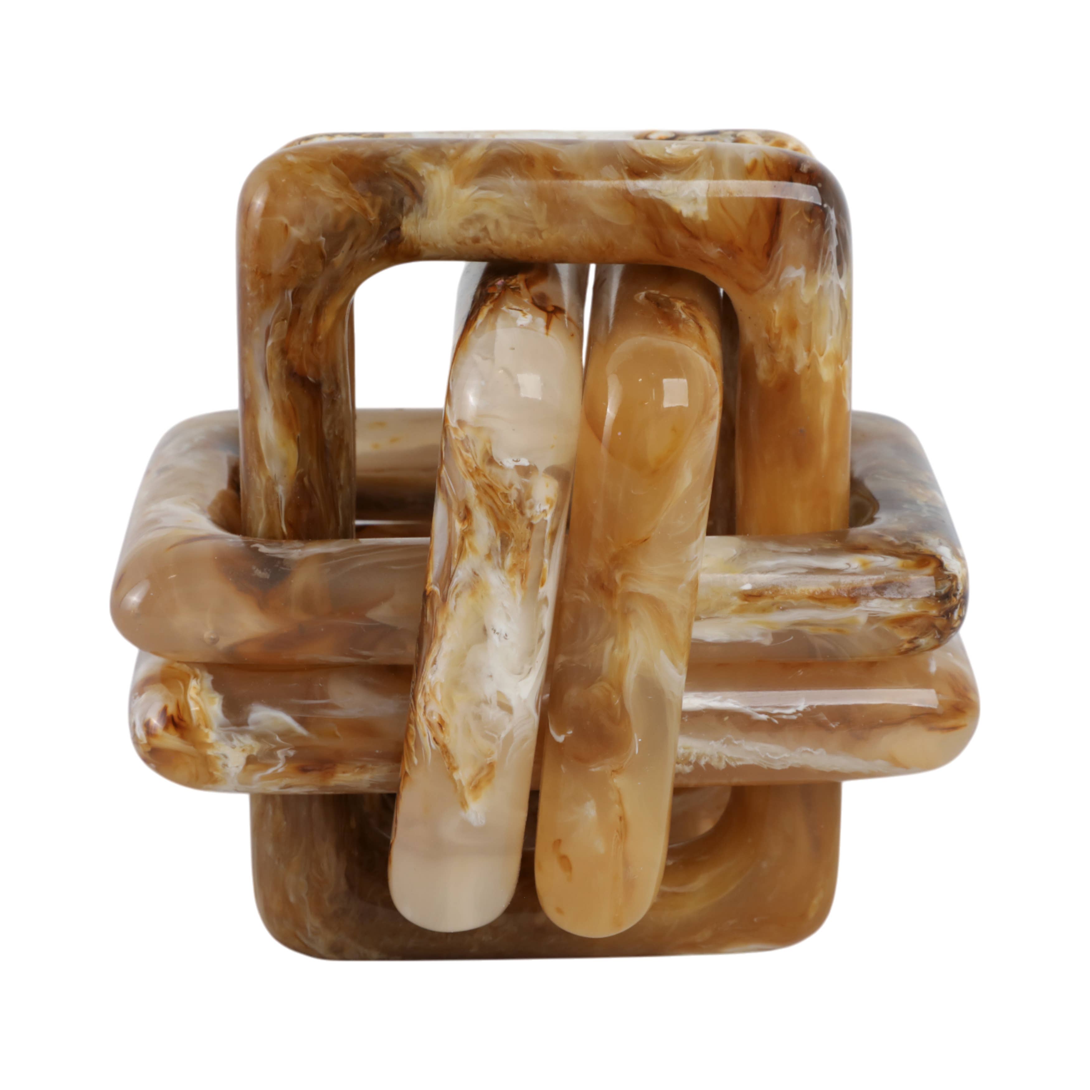 Resin Marbled Knot Sculpture