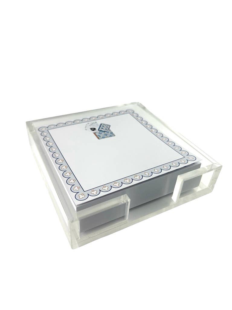 Notepad in Acrylic Holder, Card Game