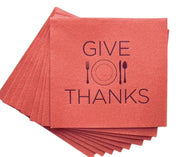 Thanksgiving Cocktail Napkins Give Thanks Cocktail Napkins