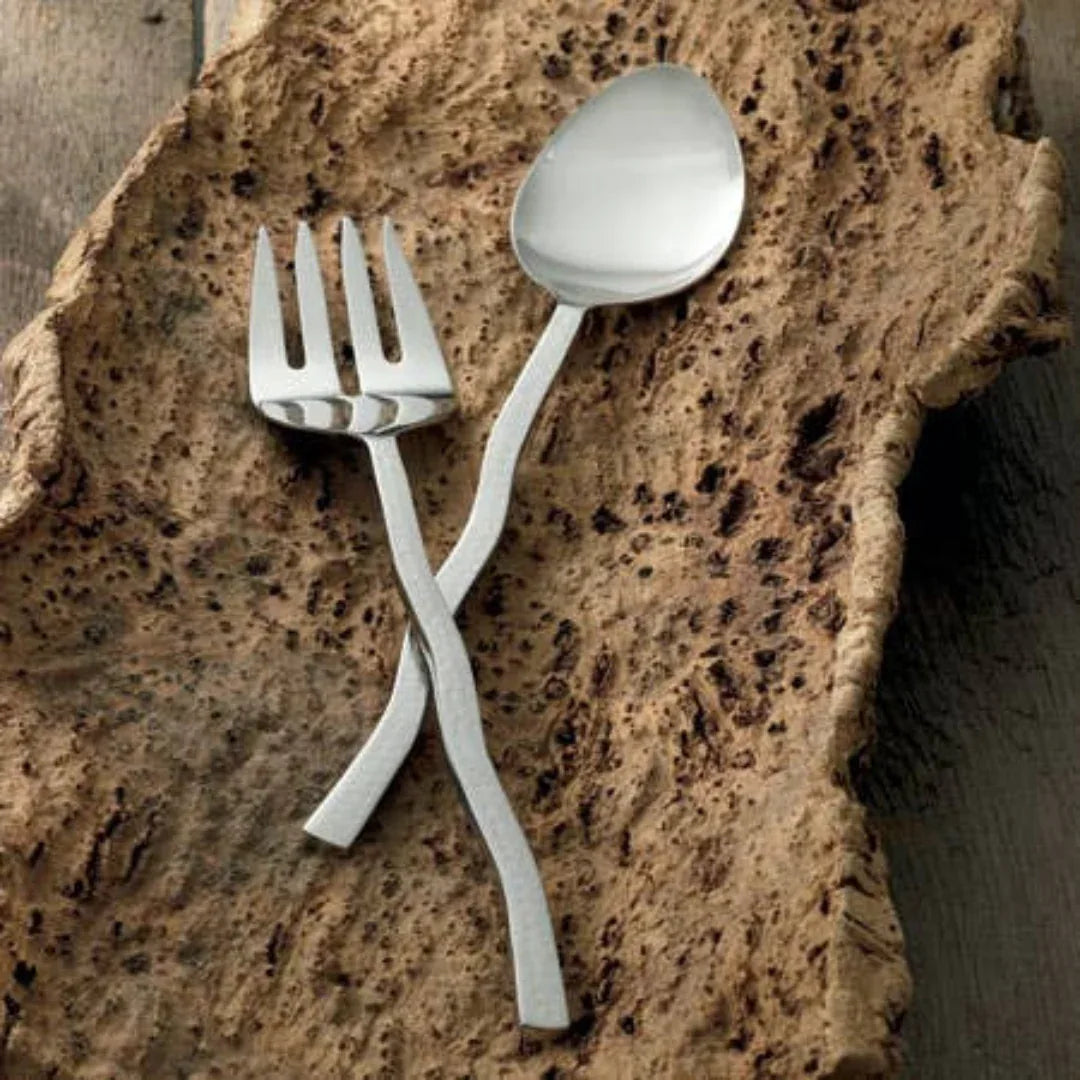 Hammered Wave Handle Salad Server Set Salad Serving Set