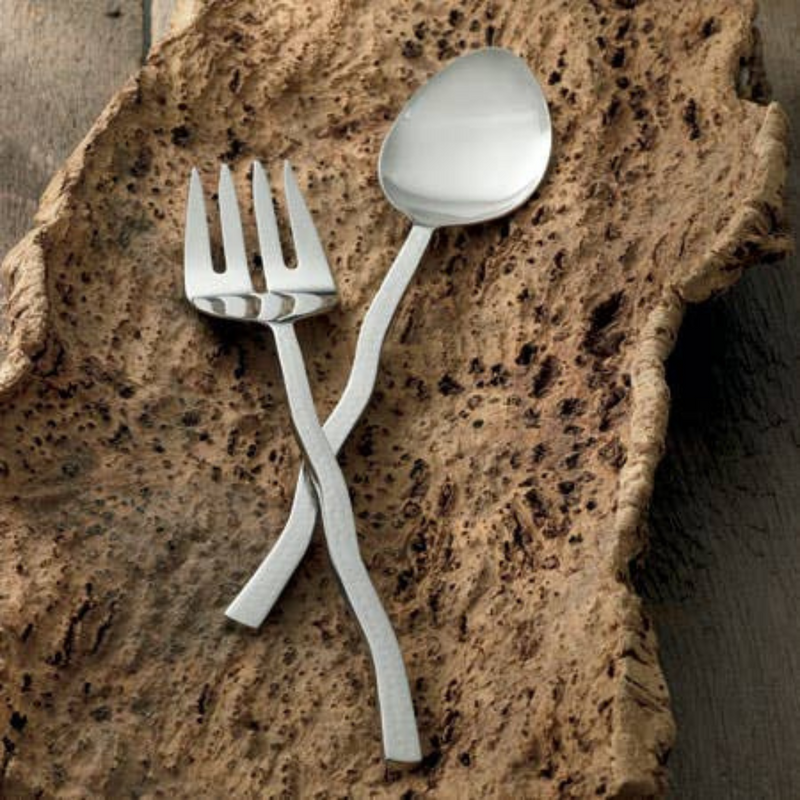 Hammered Wave Handle Salad Server Set