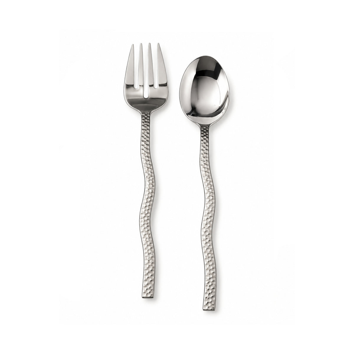 Hammered Wave Handle Salad Server Set