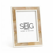 Haven Brown Horn White Bone Border Frame