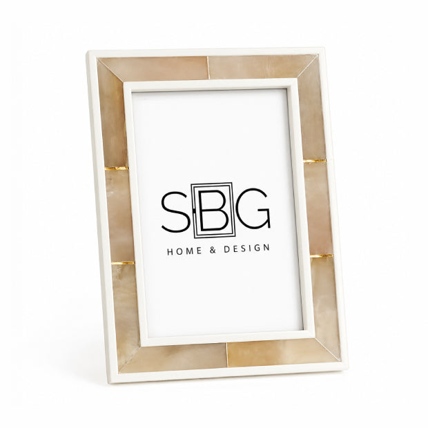 Haven Brown Horn White Bone Border Frame