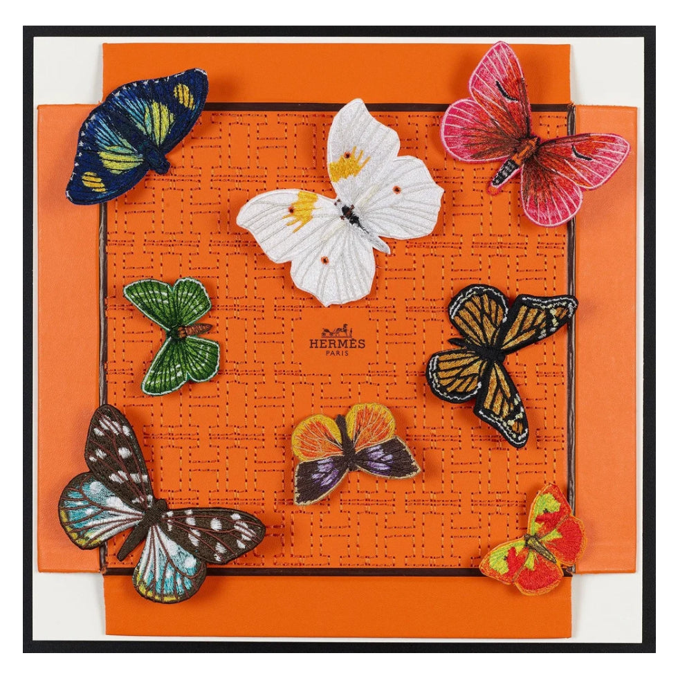 Hermès Butterfly Swarm | 12" x 12"