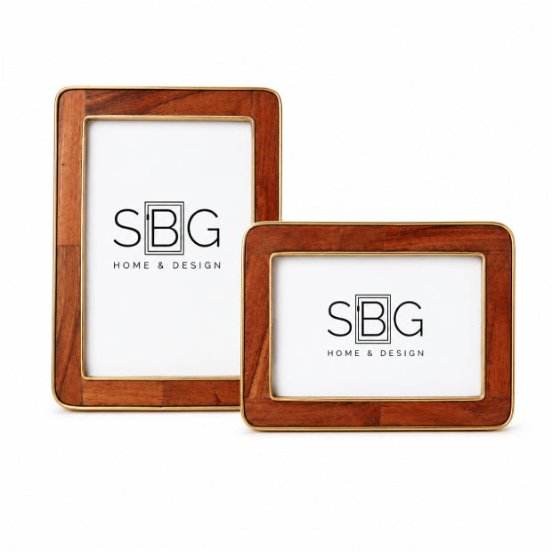 Wood & Brass Photo Frame