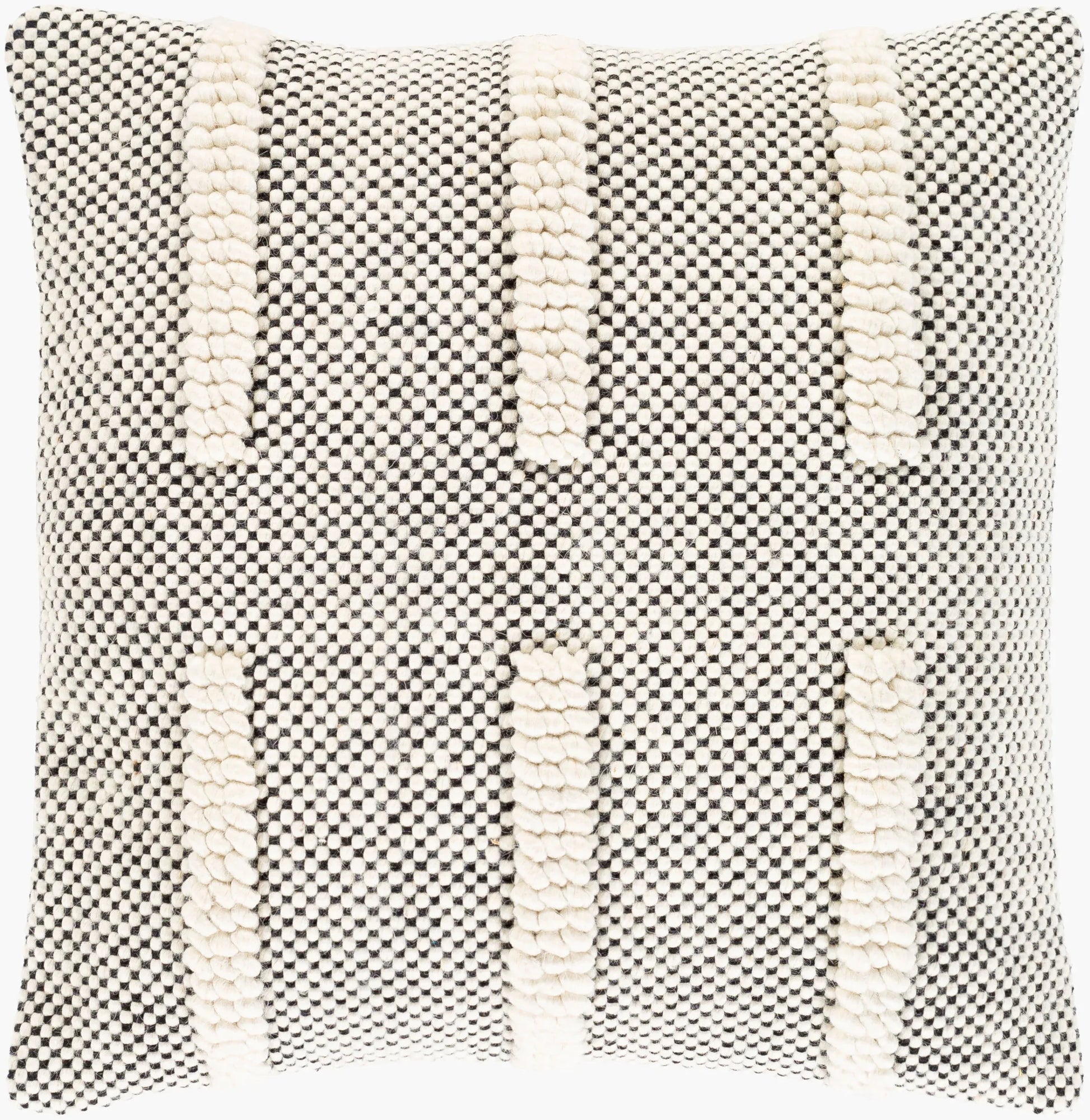 Harlo Pillow 22x22 Cream Black Throw Pillows