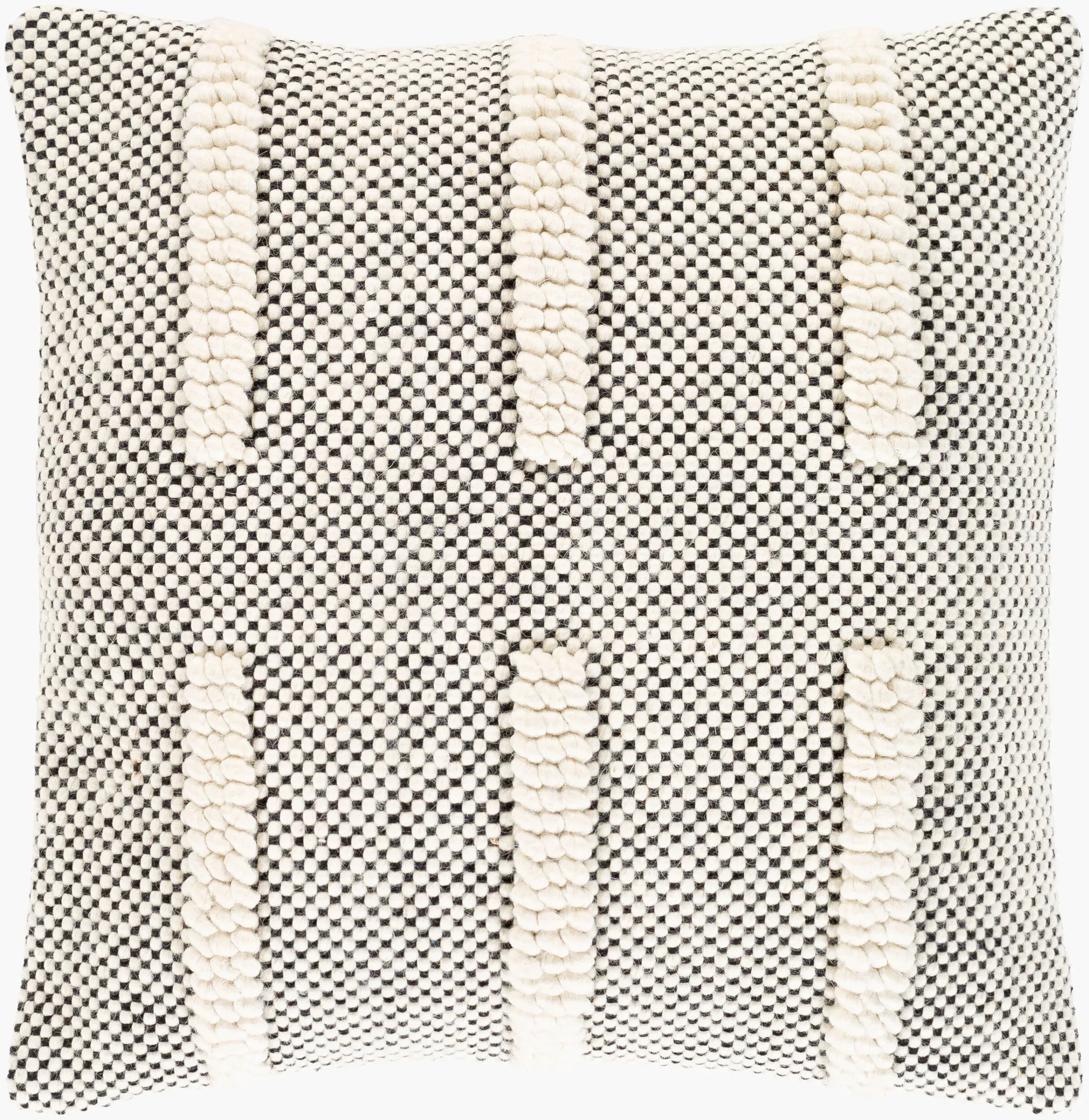 Harlo Pillow 22x22 Cream Black Throw Pillows
