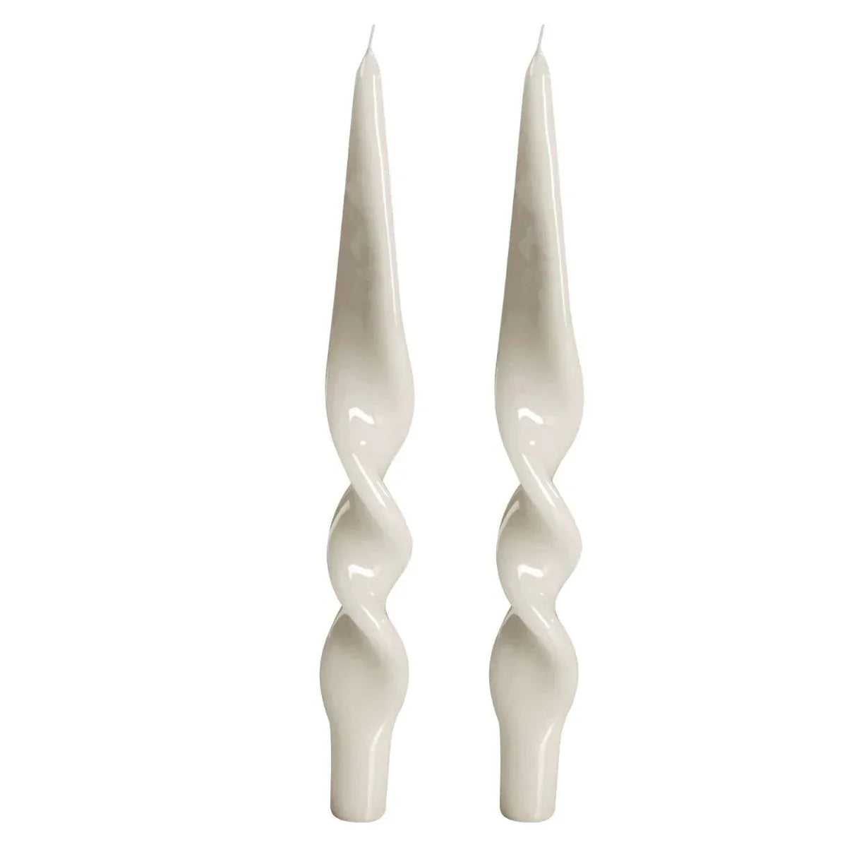 Denise Twist Candle S/2 White Candles