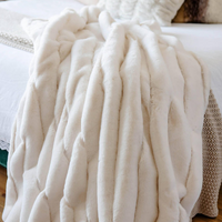 Ivory Faux Fur Posh Throw 60x72"