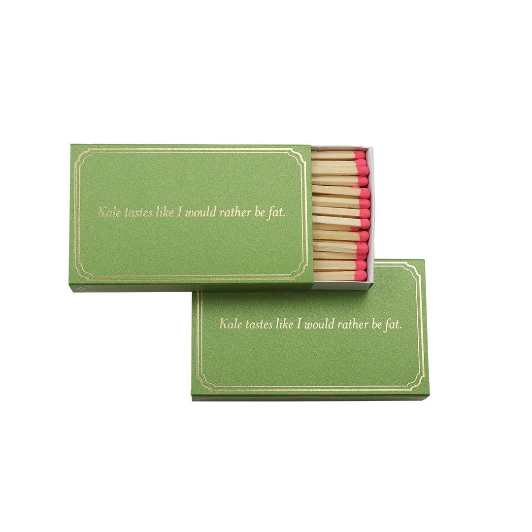 Funny Quote Matches Kale Matchboxes & Lighters