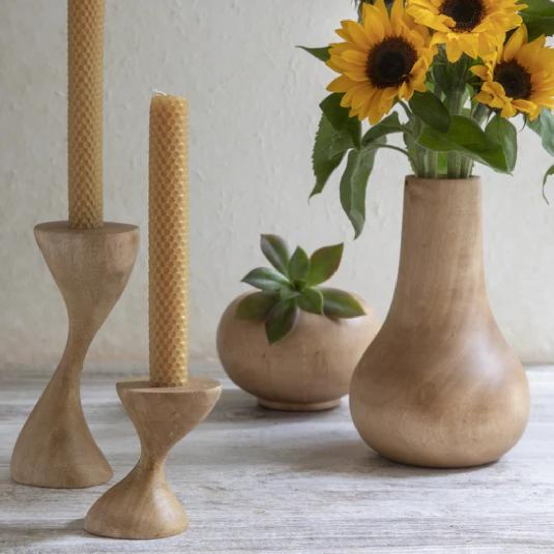 Kiln Mango Wood Bulb Vase