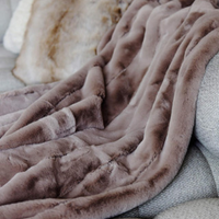 Latte Faux Fur Posh Throw 60x72