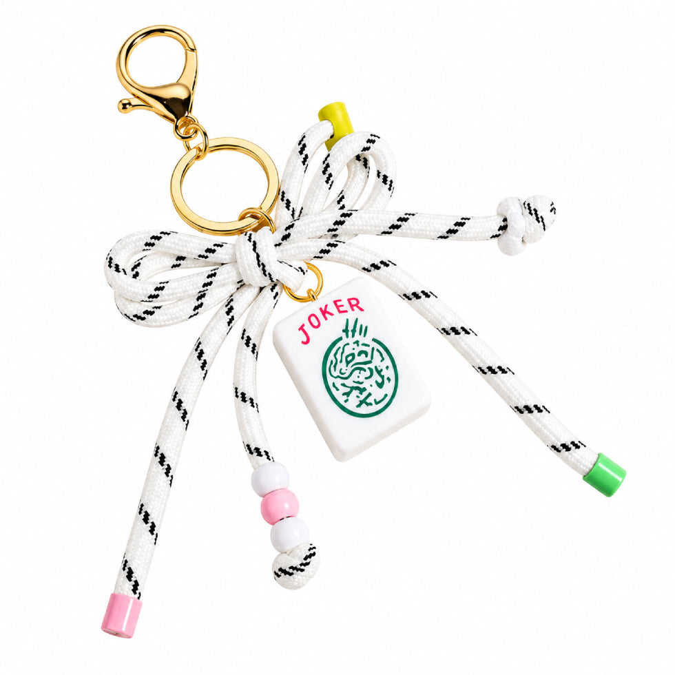 Mahjong Joker Tile Cord Keychain Bag Charm