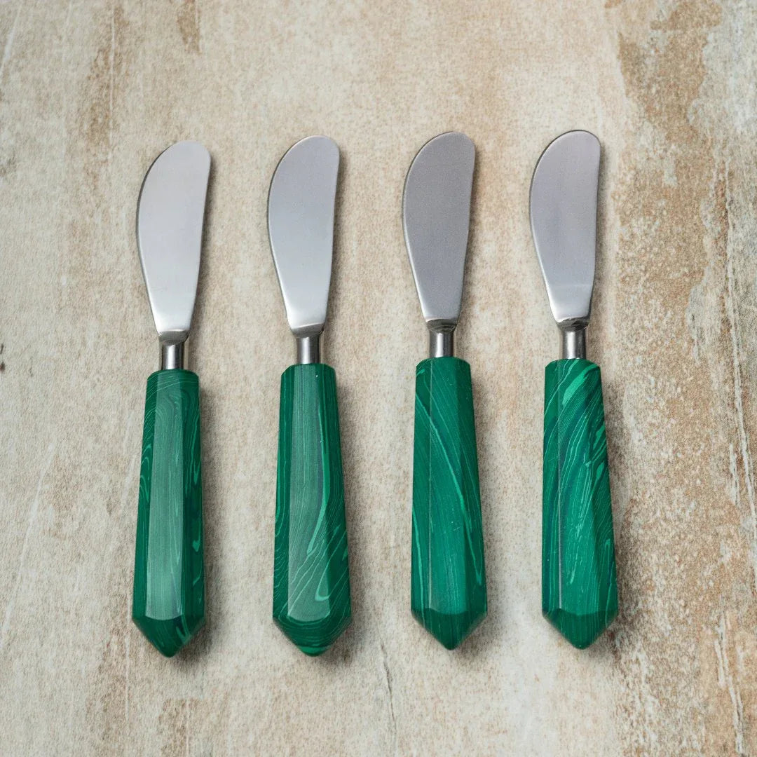 Green Marble Stone Spreaders Set of 4 Spreaders
