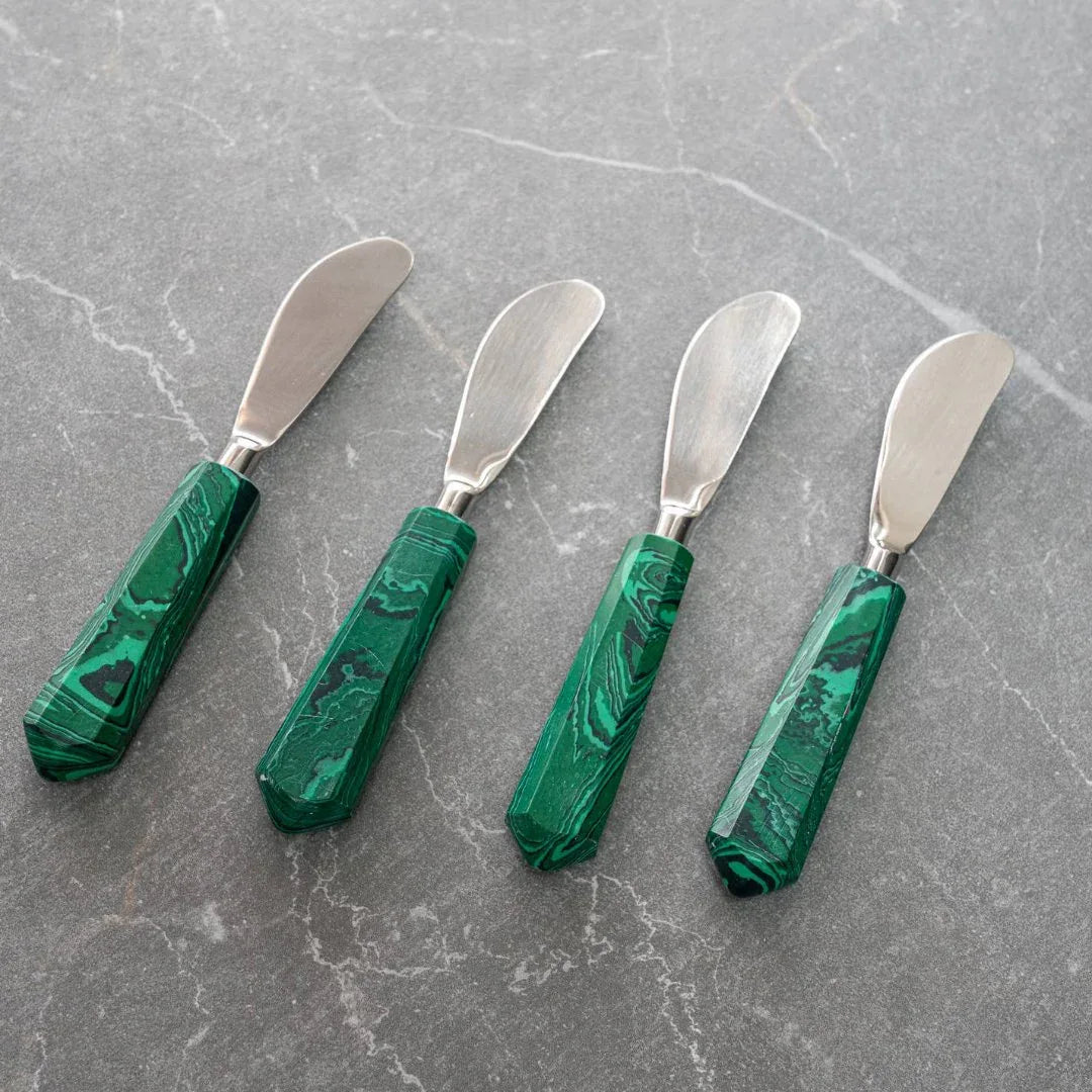Green Marble Stone Spreaders Set of 4 Spreaders