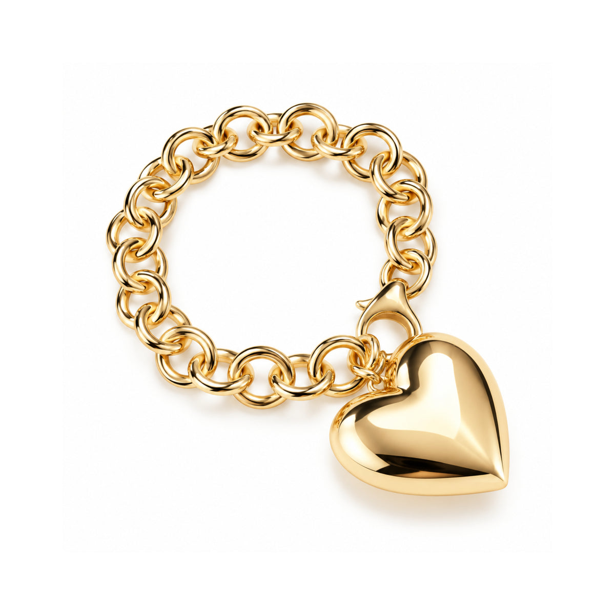Metal Puffy Heart Keychain Bagcharm