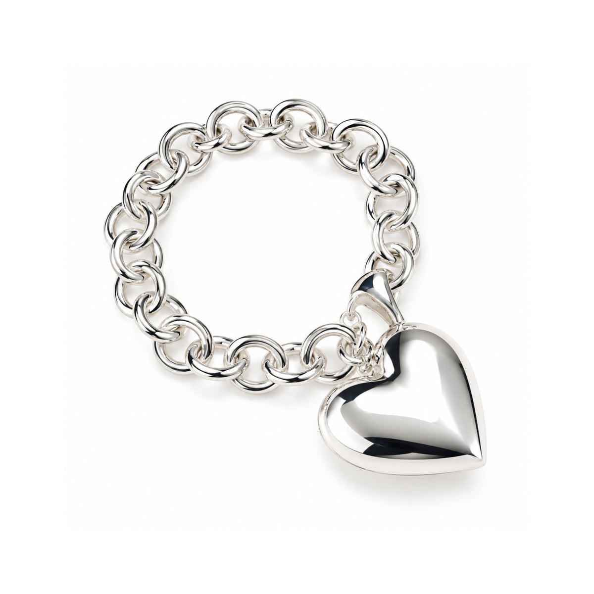 Metal Puffy Heart Keychain Bagcharm