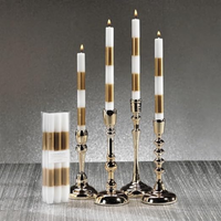 Modern & Festive Gold Formal Candles - Set of 6