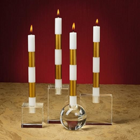 Modern & Festive Gold Formal Candles - Set of 6