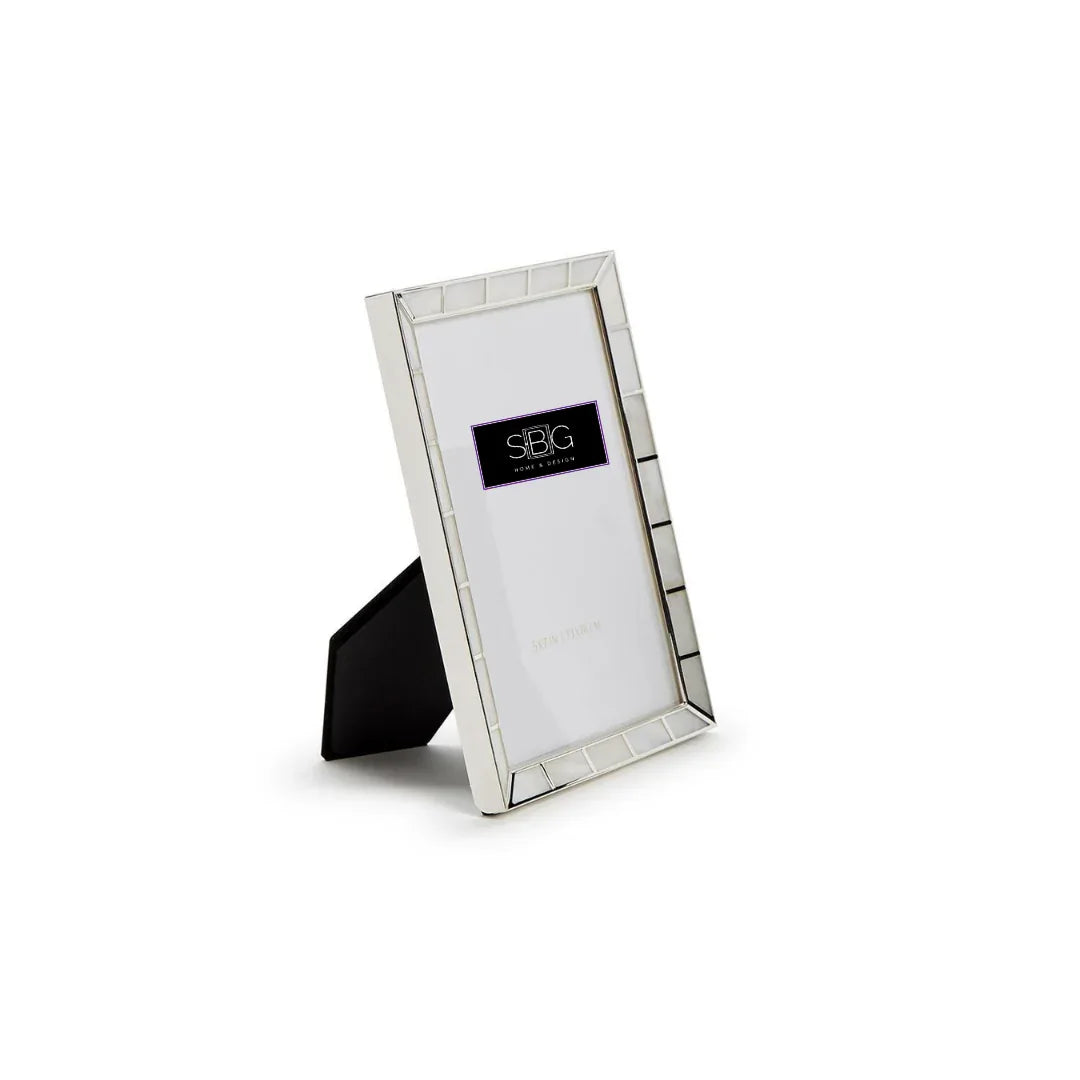 Mother of Pearl & Silver Plated Metal Frame Picture Frame