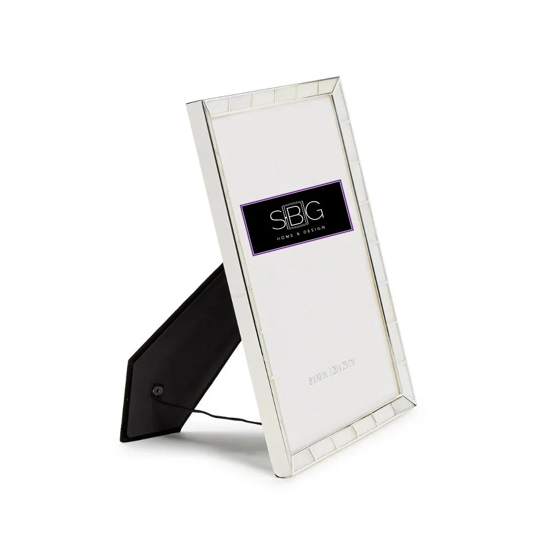 Mother of Pearl & Silver Plated Metal Frame Picture Frame