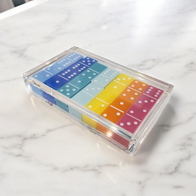 Multicolor Lucite Domino Set