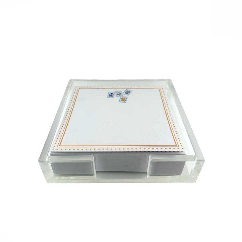 Notepad in Acrylic Holder, Mahjong 2