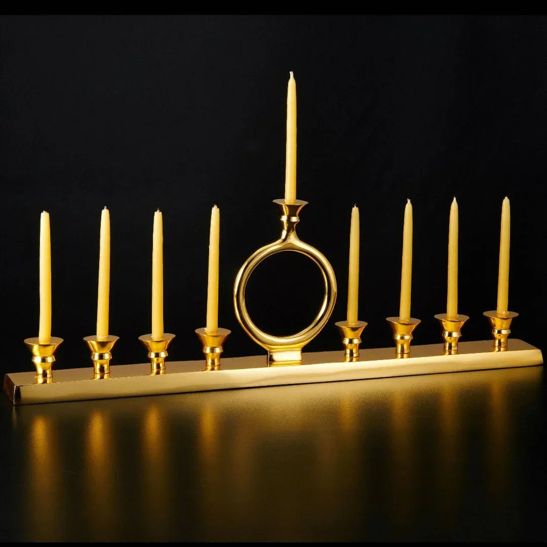 O Gold Menorah Candleholder Menorah