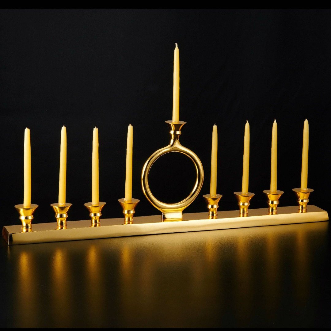 O Gold Menorah Candleholder