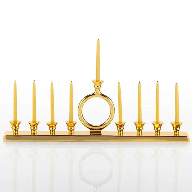 O Gold Menorah Candleholder Menorah