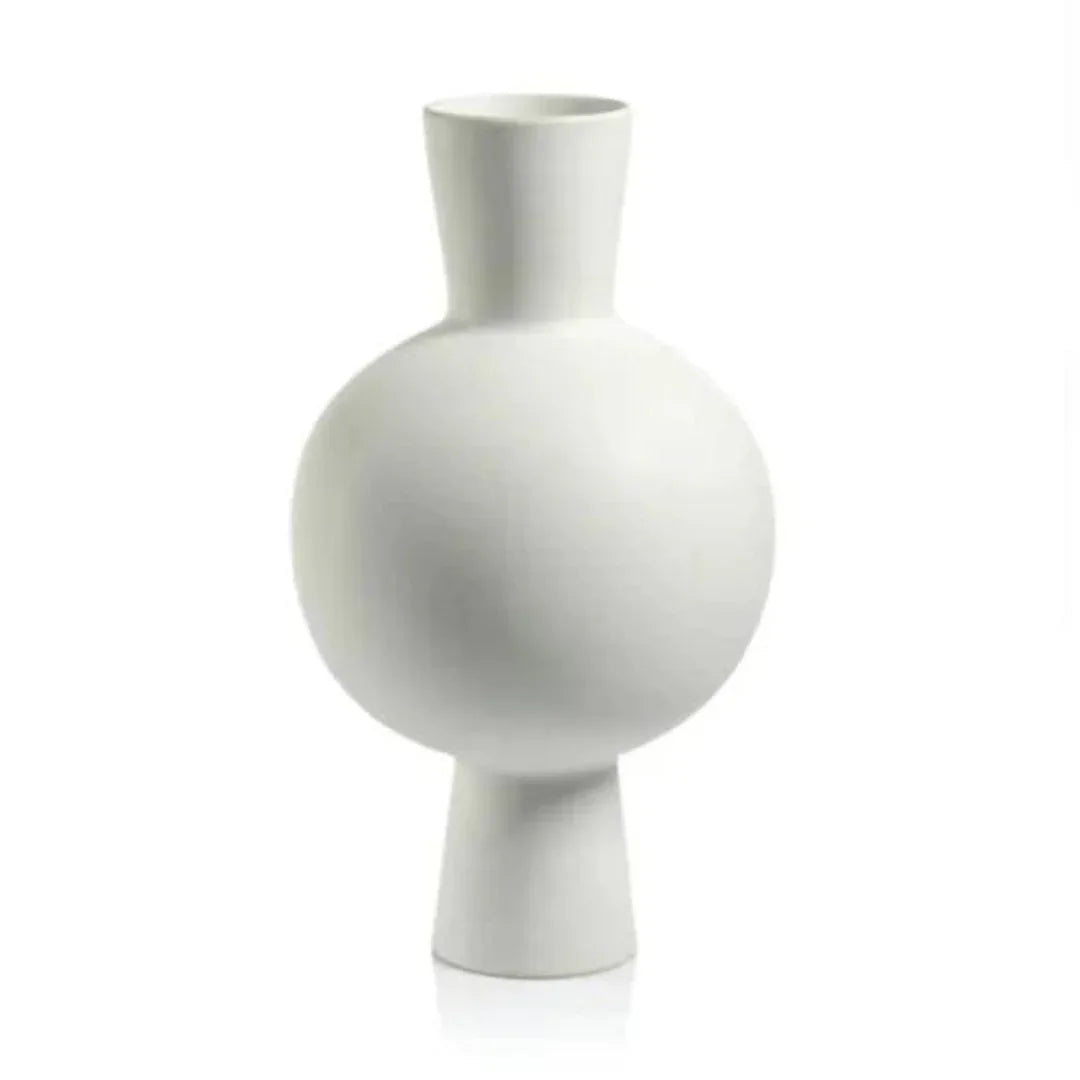 Oslo White Stoneware Vase Vases