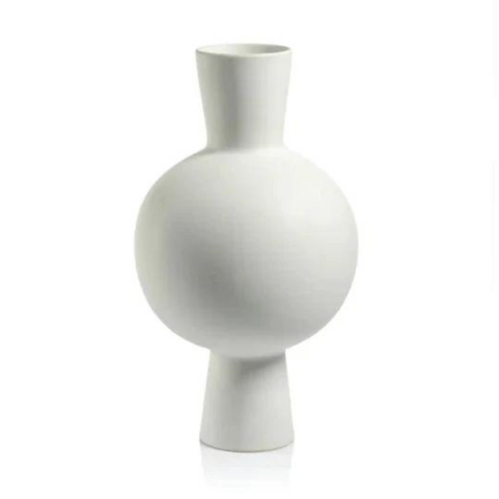 Oslo White Stoneware Vase