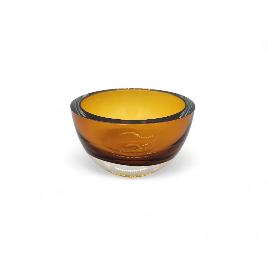 Penelope Crystal Bowl Amber Baskets & Bowls