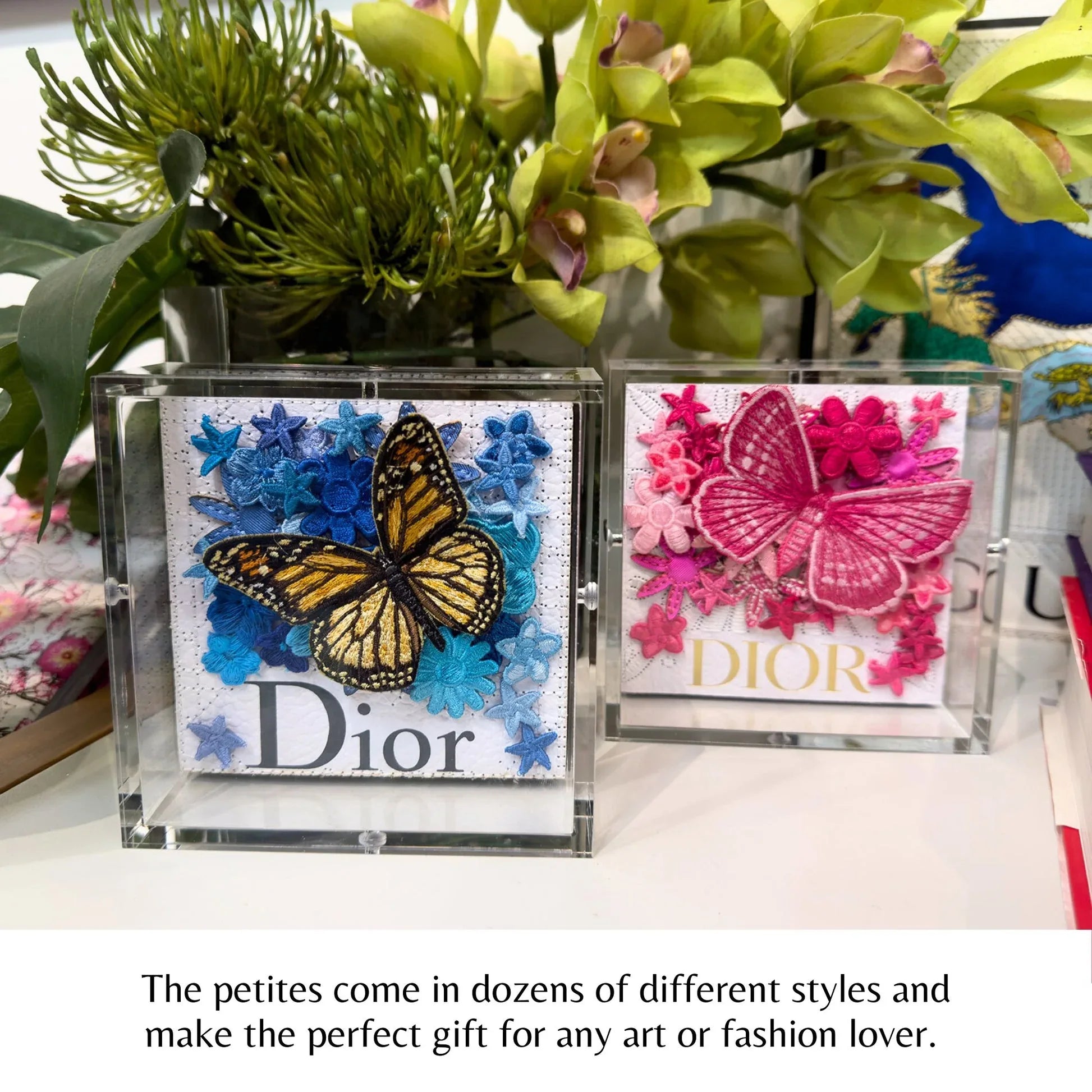 Petite Butterfly Swarm TIFFANY 5x5 Art