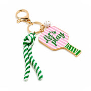 Pickleball Paddle Bag Charm Keychain