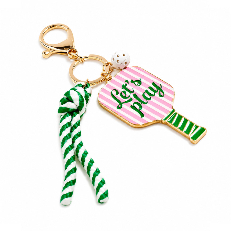 Pickleball Paddle Bag Charm Keychain