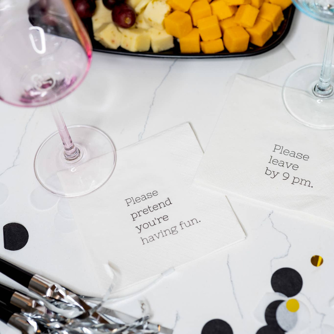 Please Pretend You're Having Fun | Funny Cocktail Napkins