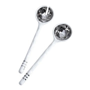 Porcelain Salad Server Set Silver Salad Serving Set