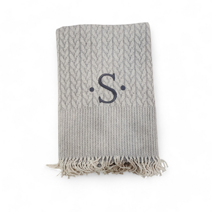 Personalized Monogram Cable Throw