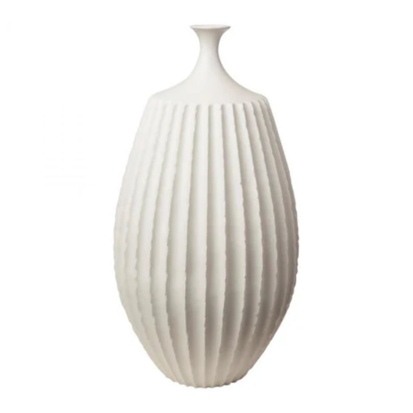 Sawtooth Vase Rustic White