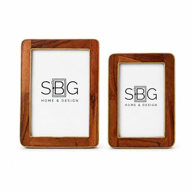 Wood & Brass Photo Frame