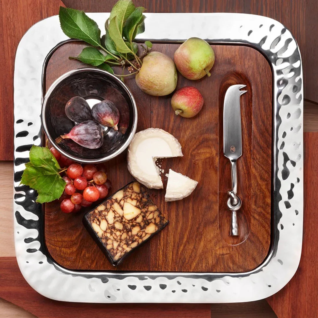 Sierra Square Tray with Wood Insert Serving Tray