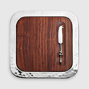 Sierra Square Tray with Wood Insert Serving Tray